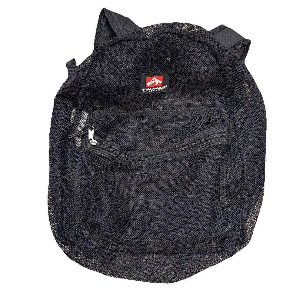 Trailmaker Equipment Mesh Backpack – Black Sheer Bookbag